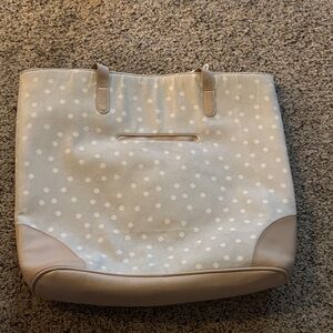 Elegant Cream and Tan Polka Dot Tote